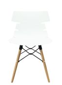 Chaise TESS - pieds bois et acier noir - blanc