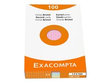 Exacompta - Pack de 100 Fiches Bristol - A5 - petits carreaux - non perforées - couleurs assorties