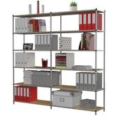 Paperflow Tubeco - Rack à étagère - rayonnage de bureau 6 niveaux - élément suivant - 200 x 100 x 34 cm