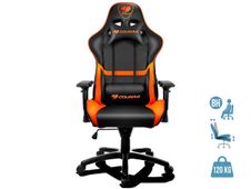 Fauteuil gamer ARMOR - accoudoirs réglables - Noir et orange