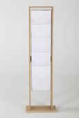 INOVSHOP - Présentoir de journaux de sol - 1 x 5 compartiments A4 - bois naturel