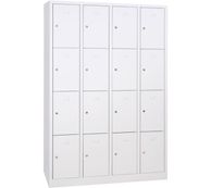 Vestiaire 4 colonnes soit 16 cases monobloc - H180 x L120 x P50 cm - blanc