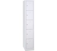 Vestiaire 1 colonne soit 5 cases monobloc - H180 x L30 x P50 cm - blanc