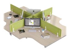 Écran de séparation acoustique pour bureau (sans support de fixation) - L180 x H43 cm - vert chartreux