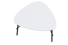 Table basse LAZY - L60,5 x P50 x H45 cm - pieds acier noir - plateau blanc