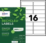 Avery QuickPEEL Recycled Labels - Adhésif permanent - blanc naturel - 33.9 x 99.1 mm 1600 étiquette(s) (100 feuille(s) x 16 étiquettes adresses