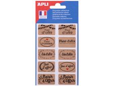 Apli Agipa - 20 Étiquettes cadeau plaisir d'offrir - kraft - 20 x 32 mm