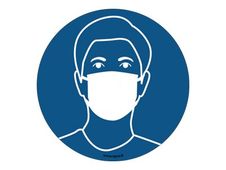 Take Care by CEP - Sticker de signalisation au sol : port du masque obligatoire - 45 cm de diamètre