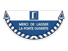 Take Care by CEP - Sticker de signalisation 1/2 lune : laisser la porte ouverte
