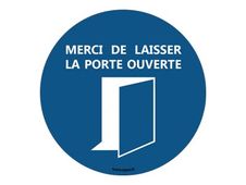 Take Care by CEP - Sticker de signalisation mural : laisser la porte ouverte - 30 cm de diamètre