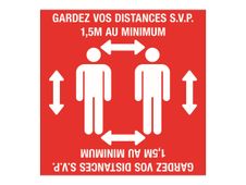 Pickup - Adhésif de signalisation au sol "gardez vos distances" - 28 x 28 cm