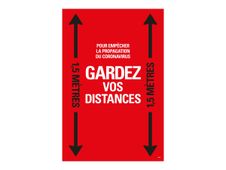 Pickup - Adhésif de signalisation au sol "gardez vos distances" - rouge - 60 x 90 cm