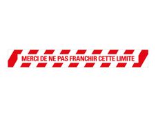 Pickup - Adhésif de signalisation au sol "merci de ne pas franchir cette limite" - 80 x 10 cm - rouge/blanc