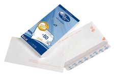 La Couronne - 50 Enveloppes précasées DL 110 x 220 mm - 80 gr - sans fenêtre - blanc - bande auto-adhésive