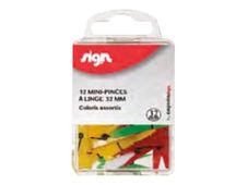 Sign - 12 mini pinces à linge - 32 mm - couleurs assorties