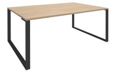 Bureau LOFTER Manager - L180 x P100 x H72,5 cm - sans console - pieds carbone - plateau imitation chêne clair