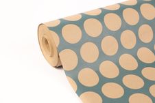 Clairefontaine - Papier cadeau kraft - 70 cm x 50 m - 70 g/m² - motif pois fond bleu