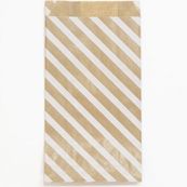 Clairefontaine - 50 Pochettes cadeau kraft - 11 cm x 5 cm x 21 cm - rayures blanches