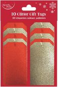 Clairefontaine Eurowrap - 10 Étiquettes cadeau pailletées - rouge/or