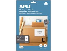 Apli Agipa - 20 Étiquettes adhésives blanches multi-usages - 210 x 148 mm - coins droits - réf 12918