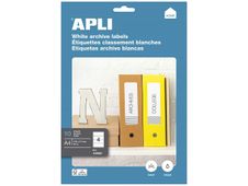 Apli Agipa - 40 Étiquettes adhésives blanches multi-usages - 190 x 61 mm - coins arrondis - réf 12920