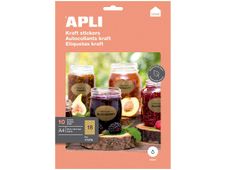 Apli Agipa - 180 Étiquettes ovales kraft - 63,5 x 42,3 mm - réf 17378