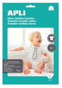 Apli - Papier transfert sur textiles clairs 3 feuilles A4 - Réf. 17168