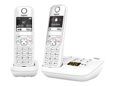 Gigaset AS690A Duo - téléphone sans fil + combiné supplémentaire - avec répondeur - blanc