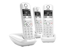 Gigaset AS690 Trio - téléphone sans fil + 2 combinés supplémentaires - blanc