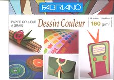 FABRIANO - Papier dessin couleur - 12 feuilles 24 x 32 cm - 160G