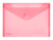 FolderSys - Pochette - pour A5 - capacité : 90 feuilles - paysage - rouge transparent