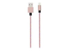 Bigben - câble de charge et de synchronisation USB/Connectique Lightning - 2 m - tissé rose
