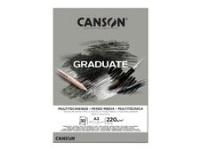 Canson Graduate Mix Media - Bloc dessin - 30 feuilles - A3 - 220 gr - gris