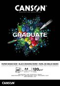 Canson Graduate - Bloc dessin - 20 feuilles - A4 - 120 gr - noir