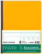 Exacompta - Piqûre comptable - 4 colonnes par page - 32 x 25 cm - 80 pages - jaune