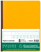 Exacompta - Piqûre comptable - 8 colonnes par page - 32 x 25 cm - 80 pages - jaune