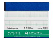 Exacompta - Piqûre comptable - 17 colonnes par page - 25 x 32 cm - 80 pages