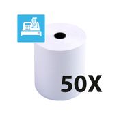 Exacompta - 50 Bobines offset - rouleaux caisses - 76 x 70 x 12 mm - 1 pli extra-blanc