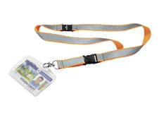 Durable - Lacet textile pour badge - système anti-étranglement - orange