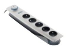 otio - Multiprise parafoudre 5 prises avec interrupteur - argent