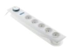 otio - Multiprise parafoudre 5 prises avec interrupteur - blanc