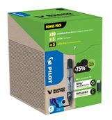 Pilot V BOARD MASTER - 10 Marqueurs effaçables + 10 recharges - pointe ogive - noir