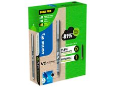 Pilot Hi-Tecpoint V5 - 10 Rollers noir + 10 packs de recharges