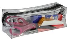 Trousse rectangulaire School transparente "Spécial Exam" - 1 compartiment - noir - Carpentras