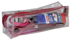 Estuche rectangular School transparente "Especial Examen" - 1 compartimento - rojo - Carpentras