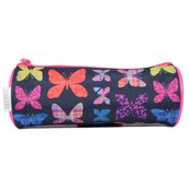 Trousse ronde Phileas Papillons - 1 compartiment - violet - Bagtrotter