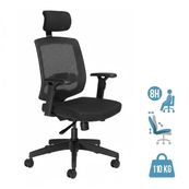 Fauteuil de bureau MALICE avec têtière - accoudoirs réglables - noir
