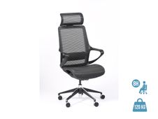 Fauteuil de bureau ergonomique ELVIRA - accoudoirs fixes - appuie-tête fixe - noir