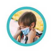 50 masques chirurgicaux 3 plis pour enfants - bleu