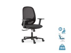 Fauteuil de bureau GRACE - accoudoirs réglables - noir